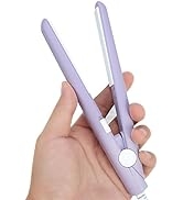 Mini Curling Iron, 2 in 1 Hair Straightener Ceramic Flat Iron Tourmaline Plate Hair Straightener ...