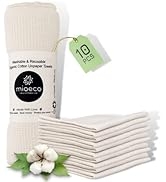 Mioeco 10 Pack Reusable Paper Towels Washable - Super Absorbent Natural Paper Towels - Organic Co...