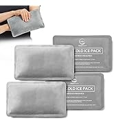 4 Pack Reusable Ice Packs for Injuries - Soft Ice Pack with Velvet Soft Fleece Fabric | Flexible ...