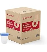 Dealmed Specimen Container with Screw on Leak Resistant Lid | Sterile Single Use Cup with Tamper ...