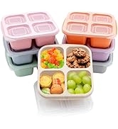 Luriseminger 7 Pack Bento Lunch Box ，4 Compartment Snack Containers，Divided Bento Snack Box，Meal ...