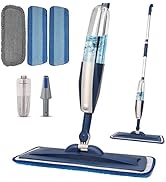 Mops for Floor Cleaning Wet Spray Mop with a Refillable Spray Bottle and 2 Washable Microfiber Pa...