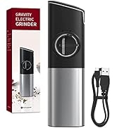 PwZzk Rechargeable Gravity Electric Pepper Or Salt Grinder Mill With Safety Switch and LED Stainl...