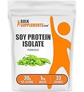 BULKSUPPLEMENTS.COM Soy Protein Isolate Powder - Unflavored, No Sugar Added, Gluten Free, Vegetar...