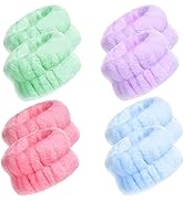 8 Pcs SPA Face Wash Wristbands Wrist Towels for Washing Face,Facial Cleasing Makeup Remove Wrist ...