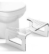 AmazerBath 7 Inches Acrylic Toilet Stool, Clear Bathroom Poop Stool for Adults, Modern Design Non...