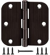 18 Pack Interior Door Hinges Oil Rubbed Bronze Door Hinges 3.5 Inch Rounded 5/8 Radius 3 1/2 Door...