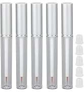 5Pcs 3ml Empty Mascara Tube, Transparent Aluminum Cover Empty Container Bottles with Rubber Stopp...