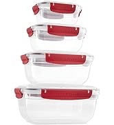 Superio Lock and Fresh Airtight Food Storage Container with Lid, BPA Free, Plastic Rectangular Se...