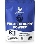 Jungle Powders Authentic Wild Blueberry Powder 3.5 oz, Nordic Freeze Dried Blueberries No Sugar A...