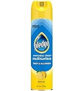 Pledge Everyday Clean Multi Surface Cleaner Aerosol, Dust & Allergen, Lemon, 9.7 oz (Pack of 1)