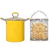 PARACITY Small Deep Fryer Pot with basket, Mini Deep Oil Fryer with Anti-scalding Silicone Handle...