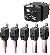 Nilight 50044R 5 Pack Waterproof 40/30 AMP Heavy Duty 12 AWG Tinned Copper Wires 5-PIN SPDT Bosch...