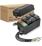 Nilight Prewired Relay Fuse Box 12V 6 Slots Relay Block ATC ATC Blade Fuse Holder with 4Pin 5Pin ...