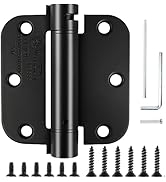 Matte Black Door Hinges 3.5 Inch Self Closing Door Hinges 31/2" Gate Hinges for Wooden Fences Hea...