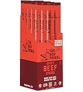 The New Primal Spicy Beef Stick - (20 Count) 1 oz Meat Stick - 100% Grass-Fed Beef Snack - Whole3...