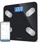 Greater Goods Digital Body Composition Black Scale, Calculates Weight, BMI, Body Fat, Muscle Mass...