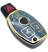 FEYOUN Key Fob Cover Compatible with Mercedes Benz CLS CLA CLK GL R SLK AMG A B C S E G M Class S...