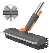 3 in 1 Floor Scrub Brush with Long Handle and 360° Rotation Head, Multi-Purpose Cleaning Brush, I...