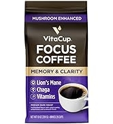 VitaCup Focus Ground Mushroom Coffee, Boost Focus & Immunity with Lions Mane, Chaga, B Vitamins, ...