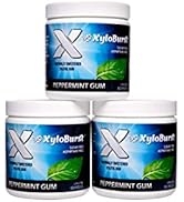 XyloBurst Xylitol Chewing Gum - Aspartame Free, Sugar Free, Vegan Gum - 100 Count Jar (3 Pack) (P...