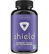 WellPath Shield Elderberry Capsules - 5-in-1 Immune Support Booster with Zinc, Vitamin C, Echinac...