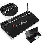 Desktop Black Glass Whiteboard with Ruler Mark, 5 Markers, 1 Eraser, 2 Sticky-Notes, Slope Dry Er...