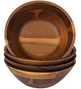 AIDEA Wooden Bowls, Salad Bowl 7 Inch Set of 4