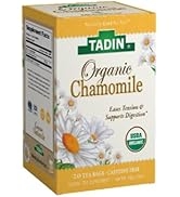 Tadin Organic Chamomile Herbal Tea, Caffeine Free, 20 Tea Bags Per Box, Pack of 6 Boxes Total