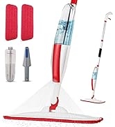 Mops for Floor Cleaning Wet Spray Mop with a Refillable Spray Bottle and 2 Washable Microfiber Pa...