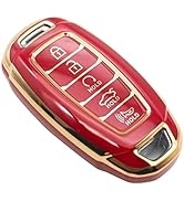 FEYOUN Key Fob Cover Compatible with 2022 2021 2020 Hyundai Palisade Elantra Smart 5 Buttons TPU ...