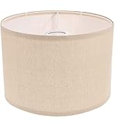 Beavorty 1Pcs Collapsible Lampshade Drum Lampshade Linen Light Cover Fabric Lampshades Desktop La...