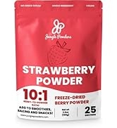 Jungle Powders Authentic Strawberry Powder 3.5oz, 100% Natural Non GMO Vegan Friendly Red Freeze ...