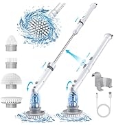 SIMWAL Electric Spin Scrubber, Powerful Cordless Shower Scrubber with 4 Replaceable Heads, Electr...