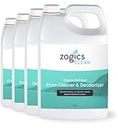 Zogics Enzyme Enriched Floor Cleaner & Deodorizer Concentrate, Case of 4 - 128 oz Containers - Ma...