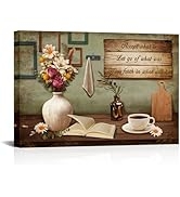 Conipit Rustic Canvas Wall Art Accept What Is Let Go Of What Was Canvas Still Life Painting Art F...