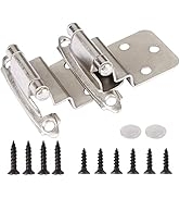 3/8 Inch Inset/Offset Kitchen Cabinet Hinges Satin Nickel Cupboard Hinges 25 Pairs-50 Pack Face M...