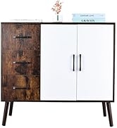 ZHANYUN Storage Cabinet with Door & 3 Drawers - Versatile Organizer for Living Room, Bedroom, Hom...