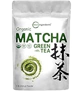 Organic Matcha Green Tea Powder, 1 Pound (16 Ounce), Culinary Grade, First Harvest Authentic Japa...