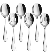 Serving Spoons x 3, Slotted Spoons x 3, AOOSY 8.7 inches Utility Advanced Performance Skimmer Per...