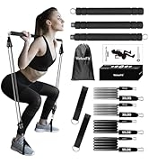 WeluvFit Pilates Bar Kit with Resistance Bands, Exercise Fitness Equipment for Women & Men, Home ...