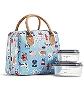 Fit + Fresh Bloomington Insulated Lunch Bag, Soft Cooler Bag Includes 2 Food Containers, Reusable...