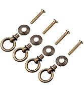 Fdit 4pcs/Pack Mini Simple Vintage Pull Rings Cosmetic Case Jewelry Box Attachment Handle (Bronze)