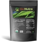 Go Nutra Neem Powder Organic 1 lb. | India Neem | Neem Powder | Neem Powder for Hair Face Skin Te...