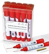 Glass Board Dry Erase Markers, 2-in-1 Premium Double Tip - Bullet & Fine Point, ZHIDIAN Whiteboar...