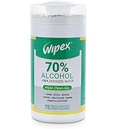 Wipex 70% Isopropyl Alcohol IPA Wipes 75ct Sealed Canister (1)