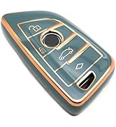 FEYOUN Key Fob Cover Compatible with BMW 2 3 5 6 7 M Series, X1 X3 X4 X5 X6 X7 Smart TPU Remote K...