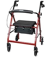 McKesson Rollator Walker with Seat and Wheels, Lightweight, Aluminum, 300 lbs Weight Capacity, Re...