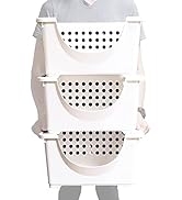 Plastic Stackable Storage Bins & Organizers (Large 3Pk) – Heavy Duty Stackable Bins as Pantry Org...