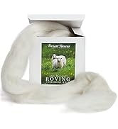 100% Natural White Wool Roving Top, 8 OZ Corriedale, from USA Mill, Best Core Wool for Needle Fel...